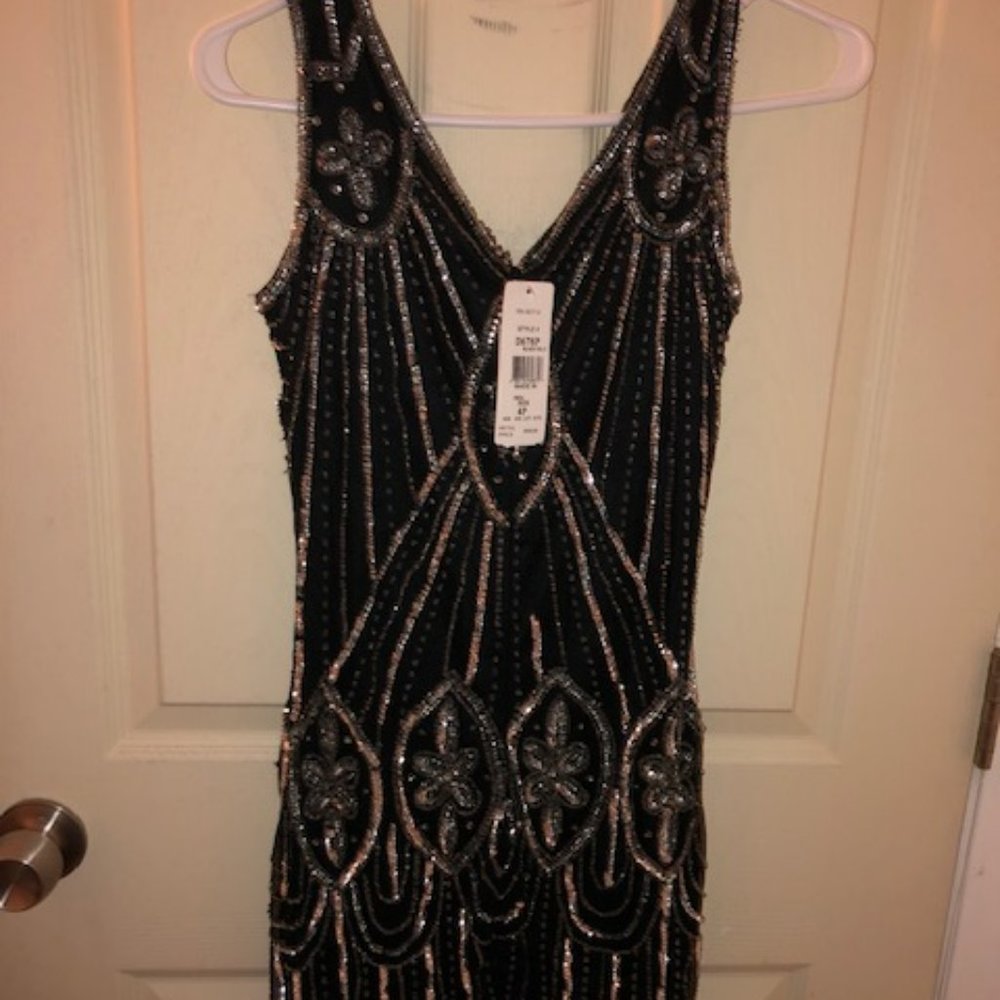 New Prelude Black Dress with Silver Sequins (4P)